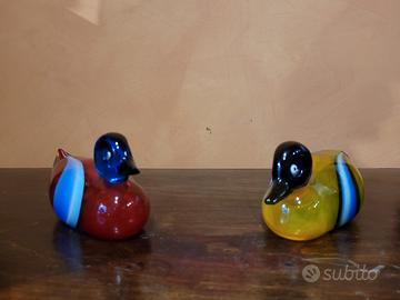 Coppia di papere in pasta di vetro