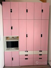 Armadio cameretta ikea bianco e rosa