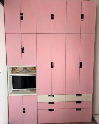 Armadio cameretta ikea bianco e rosa