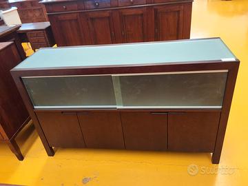 CREDENZA SCURA 4+2 ANTE SCORREVOLI VETRO 
