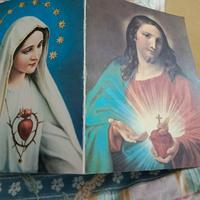 immagine grande cuore di Gesù e Maria con preghier