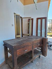 Banco da lavoro antico 170x77x90 cm