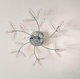 Plafoniera Moderna a Foglie in Metallo e Acrilico