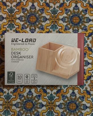 Caricabatterie Wireless Organizer in Bamboo