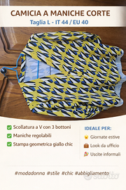 Camicia donna gialla a fantasia Tg.L (IT 44 EU 40