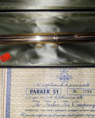 PENNA PARKER 51 STILOGRAFICA LAMINATA ORO 