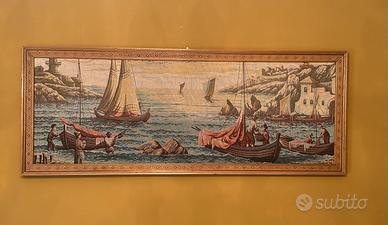 Arazzo con cornice in legno