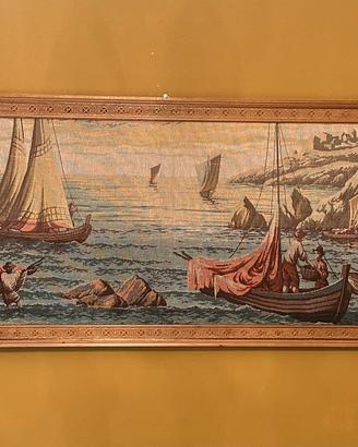 Arazzo con cornice in legno