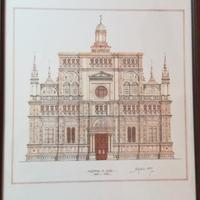 Disegno della Certosa di Pavia