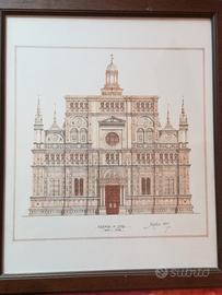 Disegno della Certosa di Pavia