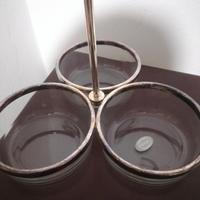 Ciotole in vetro e metallo placcato argento