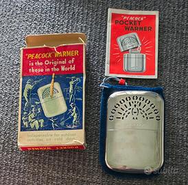 Scaldamani tascabile vintage PEACOCK anni 40/50