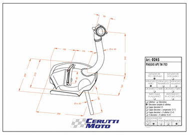 Scarico SITO Piaggio Vespa APE TM 703
