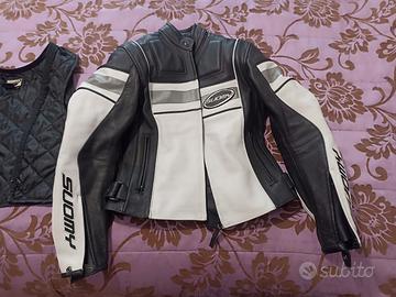 giacca pelle moto donna suomy