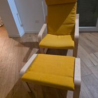 poltrona a ikea  POANG con poggiapiedi 