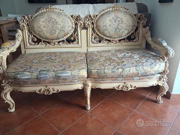 Divano Barocco in legno intagliato Stile Luigi XV