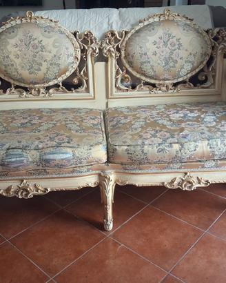 Divano Barocco in legno intagliato Stile Luigi XV