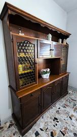 Credenza vintage in legno con vetrine anni ’70
