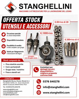 stock utensili per macchine legno