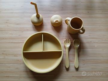 Set pappa in silicone: piatto, tazza, posate
