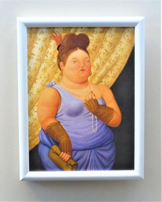 Quadro Donna di società di Botero con cornice