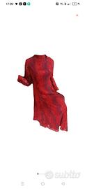 Abito effettpizzo rosso è blù, taglia 40 italiana 