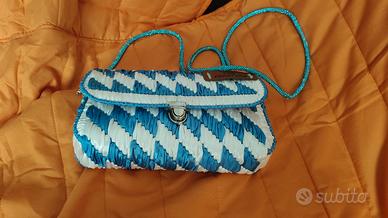 borsa azzurro e bianco 
