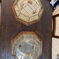 Due Lampadari Da Soffitto Legno e Vetro