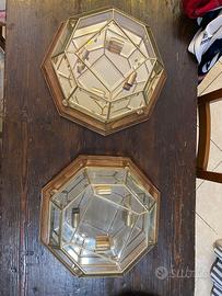 Due Lampadari Da Soffitto Legno e Vetro