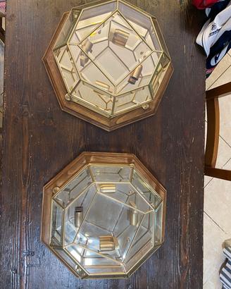 Due Lampadari Da Soffitto Legno e Vetro