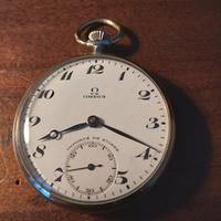 orologio da tasca vintage Omega in argento 