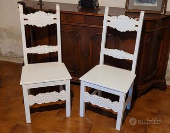 coppia sedie stile shabby 