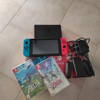 NINTENDO SWITCH  red & blue+ Zelda BOW+altri gioch