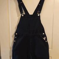 Salopette vintage da donna in cotone nero Le Griff