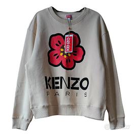 Felpa Kenzo beige con fiore taglia xl