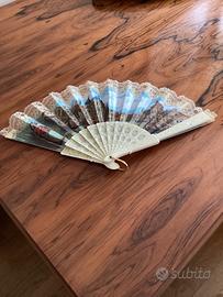 Ventaglio veneziano  con merletto vintage anni 60
