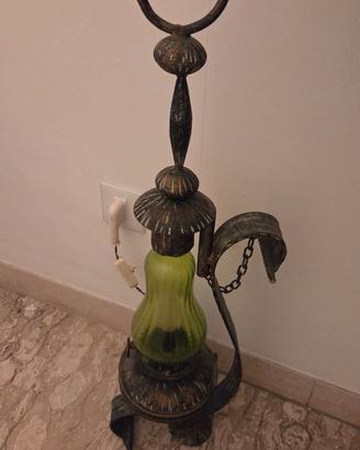 Lampada lanterna vintage anni '70 in ferro battuto