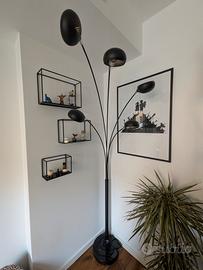 Lampada da terra nero opaco a 5 bracci regolabili