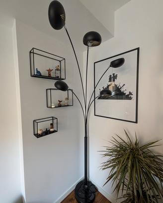 Lampada da terra nero opaco a 5 bracci regolabili