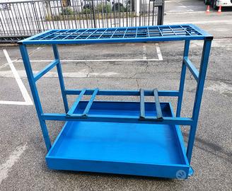 Porta fusti bidoni con vasca di raccolta