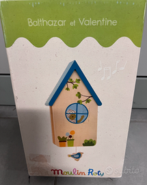 Carillon legno casetta uccellini Moulin Roty