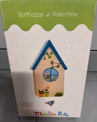 Carillon legno casetta uccellini Moulin Roty