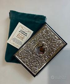 Agendina telefonica vintage con copertina argento