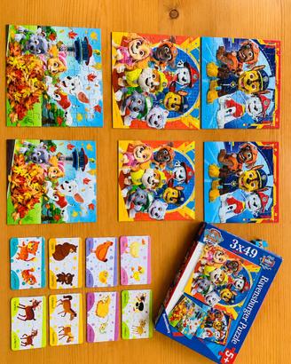 Lotto Giochi Educativi Paw Patrol e puzzle animali