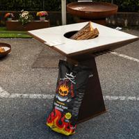Barbecue - BBQ in corten, piano inox 90cm X 10mm