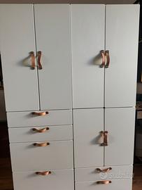 2 armadi IKEA PLATSA / SMASTAD 60x57x181 -bianchi