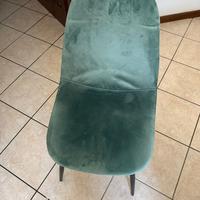 4 Sedie scandinave in velluto turchese - Clyde