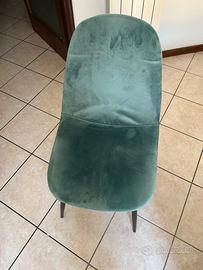 4 Sedie scandinave in velluto turchese - Clyde