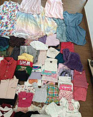 Lotto 110 pezzi bimba 10-12 anni