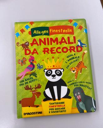Libro bambini “Animali da record” DeAgostini NUOVO